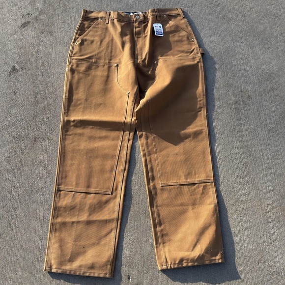 Carhartt Pants NWT Mens 40x34 Brown Firm Duck B01 Double Knee Utility Carpenter